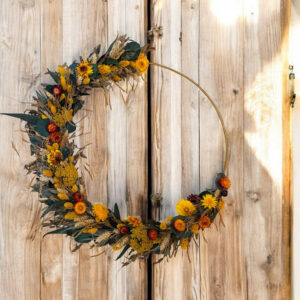 Couronne murale XL champêtre yellow diamètre 55cm