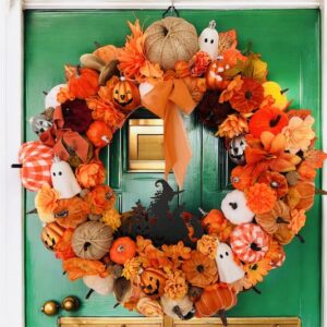🎃 Couronne d’Halloween artisanale – Décoration automnale 50 cm 👻
