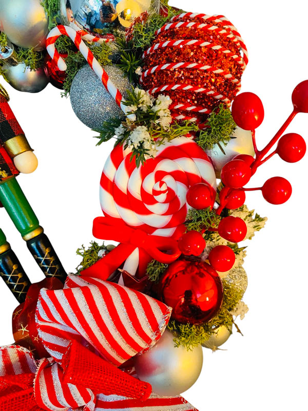 Couronne De Noël Lumineuse 35 Cm Avec 30 LEDs - Décor Porte Entrée Avec Boules, Pommes De Pin, Baies - Guirlande Décorative Pour Cheminée, Mur, Intérieur/extérieur