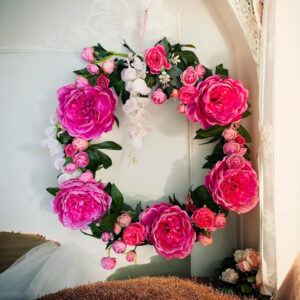 Couronne de porte PEONIES XXL diamètre 60cm