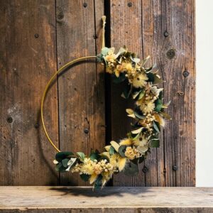 Couronne fleurie CHAMPETRE CHIC diamètre 35cm