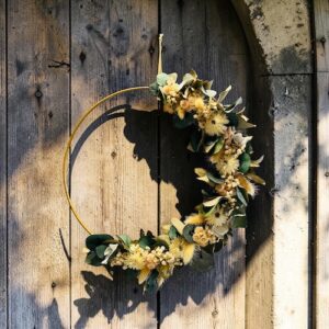 Couronne fleurie CHAMPETRE CHIC diamètre 35cm