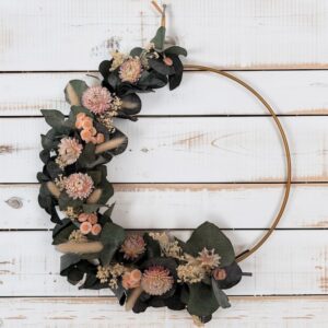 Couronne fleurie CHAMPETRE CHIC diamètre 35cm