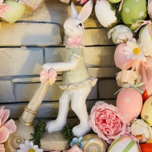 A. Couronne murale artisanale – Lapin vintage –shabby chic 55 cm