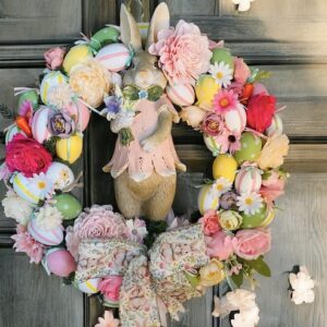 A. Couronne murale artisanale – Lapin vintage –shabby chic 55 cm