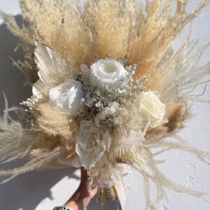 Bouquet de mariée Pampa boheme eternel, rose eternelle