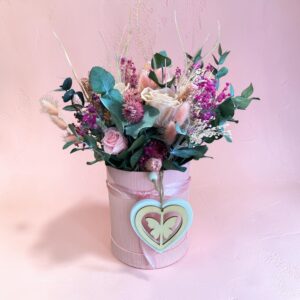 Boite fleurie Rose antique avec fleurs éternelles