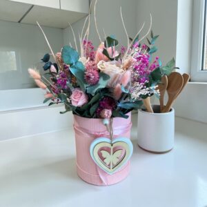 Boite fleurie Rose antique avec fleurs éternelles