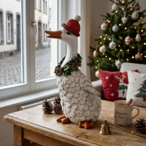 Oie décorative de Noël – Bonnet rouge