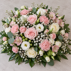 Coussin de deuil en fleurs fraîches