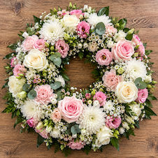 🌿 Couronne de deuil en fleurs fraîches – Ø 50 cm