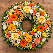 🌿 Couronne de deuil en fleurs fraîches – Ø 50 cm