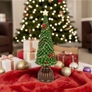 🎄 Sapin de Noël décoratif 34cm – Vert & rouge
