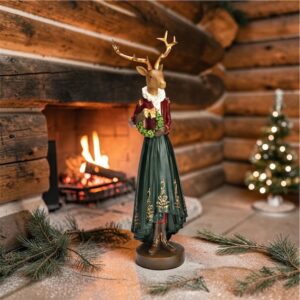 Cerf de Noël élégant en poly – H 36 cm