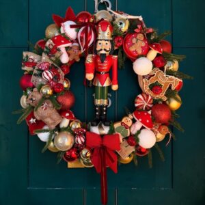 Couronne de Noel Gourmandise 50 cm Casse-Noisette et Pain d’épices
