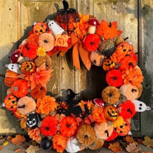 A.🎃 Couronne d’Halloween sorciere – Décoration automnale 50 cm 👻 (Copie)